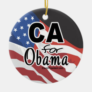 Ornamento De Cerâmica Eleição da Califórnia para Obama