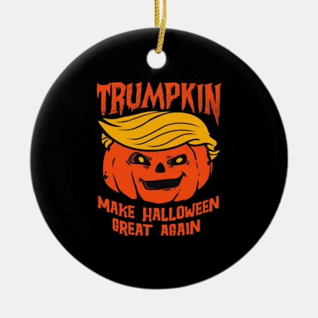 Ornamento De Cerâmica Eleição de Abóbora do Halloween Trumpkin (Frente)
