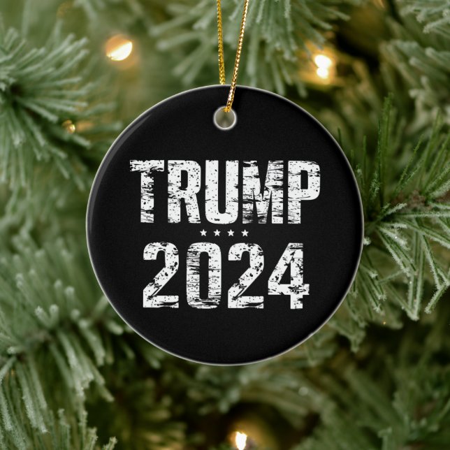 Ornamento De Cerâmica Eleição Mantenha o Excelente Americano Trump 2024 (Árvore)