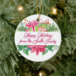 Ornamento De Cerâmica Elementos de Natal Felicidades Photo