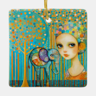 Ornamento De Cerâmica Elephant Charm