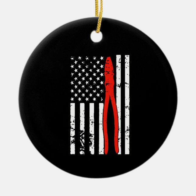 Ornamento De Cerâmica Elétrico com bandeira da América (Frente)
