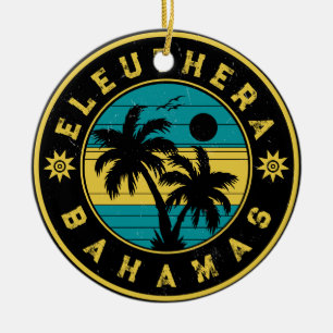 Ornamento De Cerâmica Eleuthera Island Bahamas Palm Tree Souvenirs