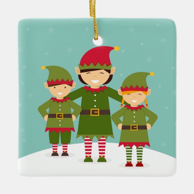Ornamento De Cerâmica Elf (Frente)