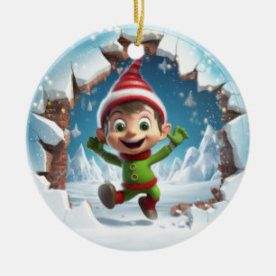 Ornamento De Cerâmica Elf 3D bonito