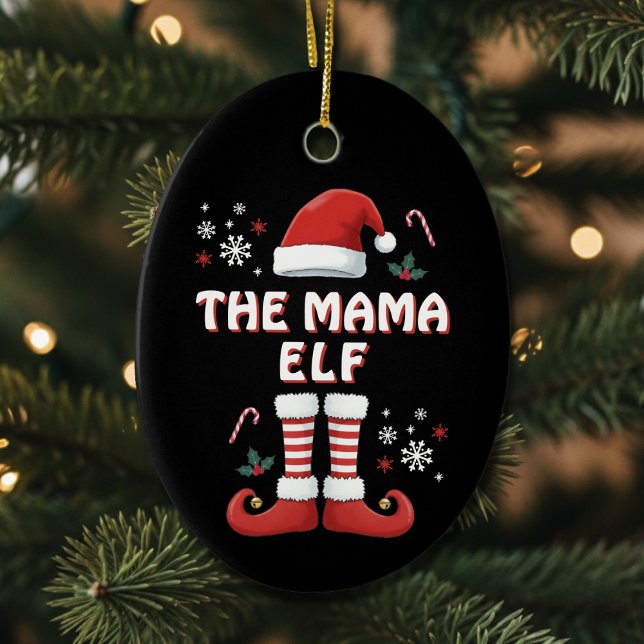 Ornamento De Cerâmica Elf Boots Santa Claus Hat Black Christmas (Elf Christmas Ornament)