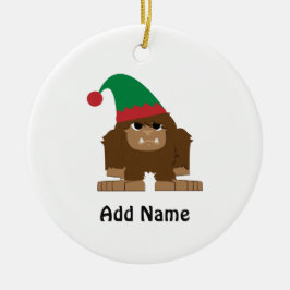 Ornamento De Cerâmica Elf de Natal Bonito Sasquatch