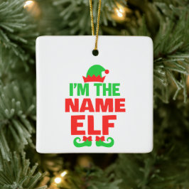 Ornamento De Cerâmica Elfo de Natal Personalizado