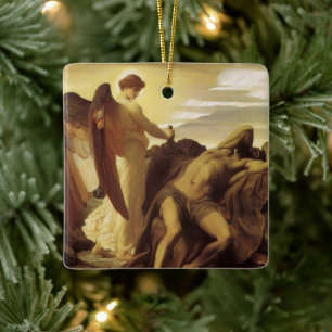 Ornamento De Cerâmica Elias no Deserto por Lord Frederic Leighton