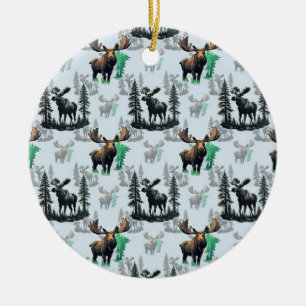 Ornamento De Cerâmica Elk Moose Antlers Deer Pattern Design