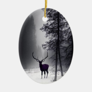 Ornamento De Cerâmica Elk Ornament Gothic em Woods