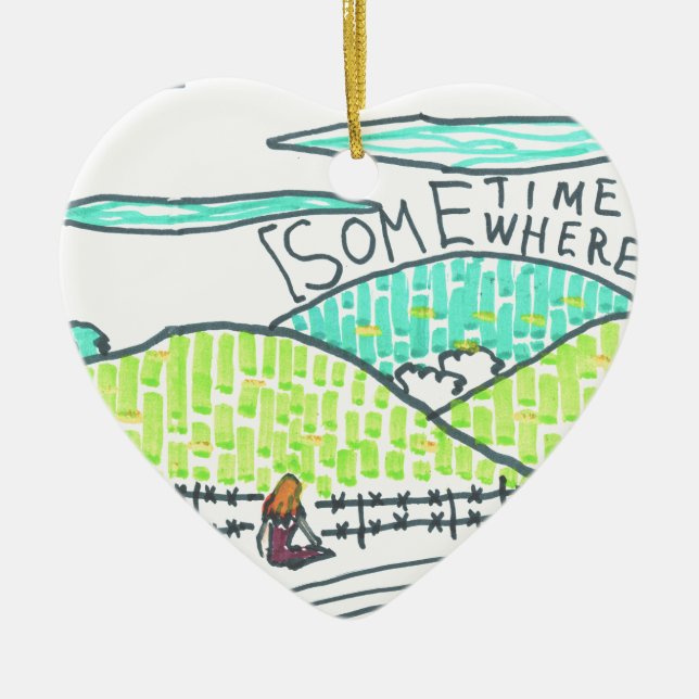 Ornamento De Cerâmica Em algum lugar / Algum tempo (Frente)