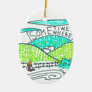 Ornamento De Cerâmica Em algum lugar / Algum tempo