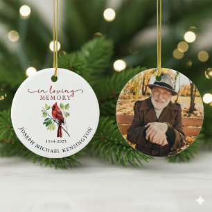 Ornamento De Cerâmica Em Loving Memory Cardinal Memorial Keepsasasaokê