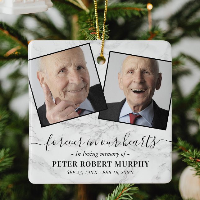 Ornamento De Cerâmica Em Loving Memory Marble Memorial Foto (Criador carregado)