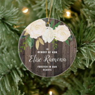 Ornamento De Cerâmica Em Memória Da Mãe, O Grão De Madeira Personalizado