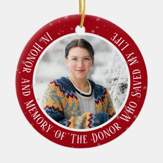 Ornamento De Cerâmica Em memória do meu doador transplantar cerâmica de  (Frente)