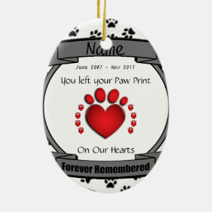 Ornamento De Cerâmica Em memória do seu cão ou gato para sempre lembra