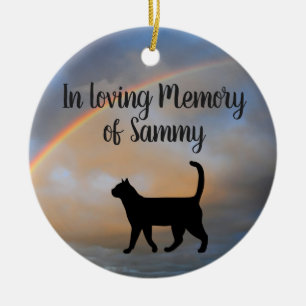 Ornamento De Cerâmica Em memória Loving gato memorável conhecido