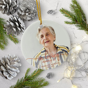 Ornamento De Cerâmica Em Memória Querida Foto Personalizada Memorial