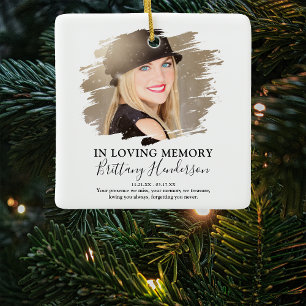 Ornamento De Cerâmica Em Memória Querida Memorial de Natal com Foto