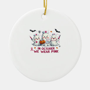 Ornamento De Cerâmica em outubro usamos rosa conscientização sobre cancr