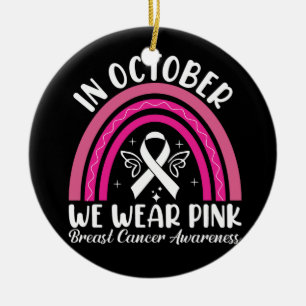Ornamento De Cerâmica Em outubro vestimos rosa