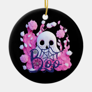 Ornamento De Cerâmica embalagem de fantasmas fofos do Halloween boo