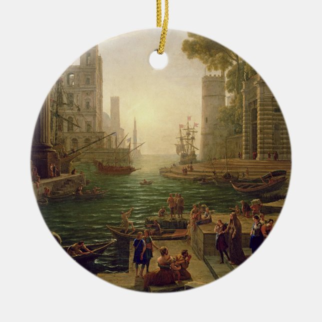 Ornamento De Cerâmica Embarque de St. Paula Romana em Ostia, 1637-39 (Frente)