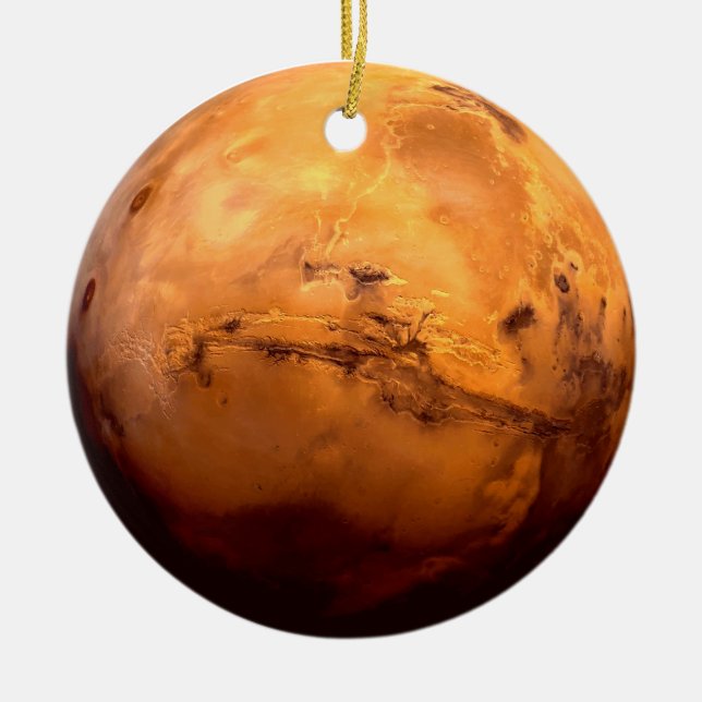 Ornamento De Cerâmica Embarque o Cosmos em Estilo: Mars Mystique (Frente)