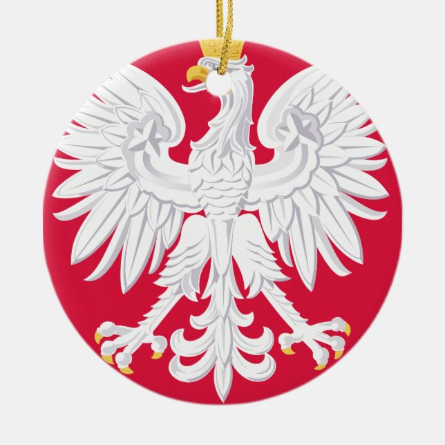 Ornamento De Cerâmica Emblem polonês - Polônia Shield - Polska Herb Pols (Frente)