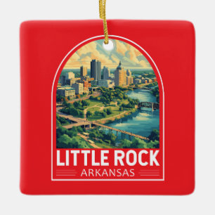 Ornamento De Cerâmica Emblema Artístico de Viagens de Little Rock Arkans