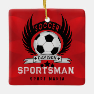 Ornamento De Cerâmica Emblema de Bola de Futebol Esportivo