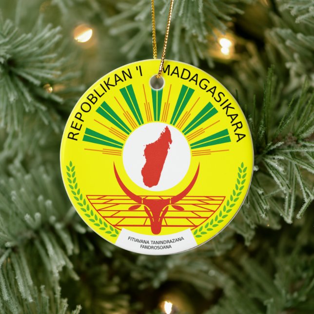 Ornamento De Cerâmica Emblema de Madagascar (Árvore)