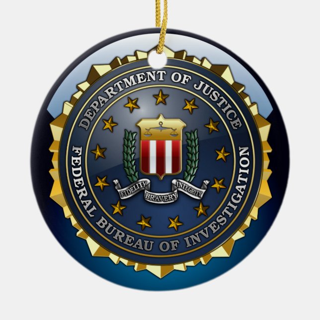 Ornamento De Cerâmica Emblema do FBI (Frente)