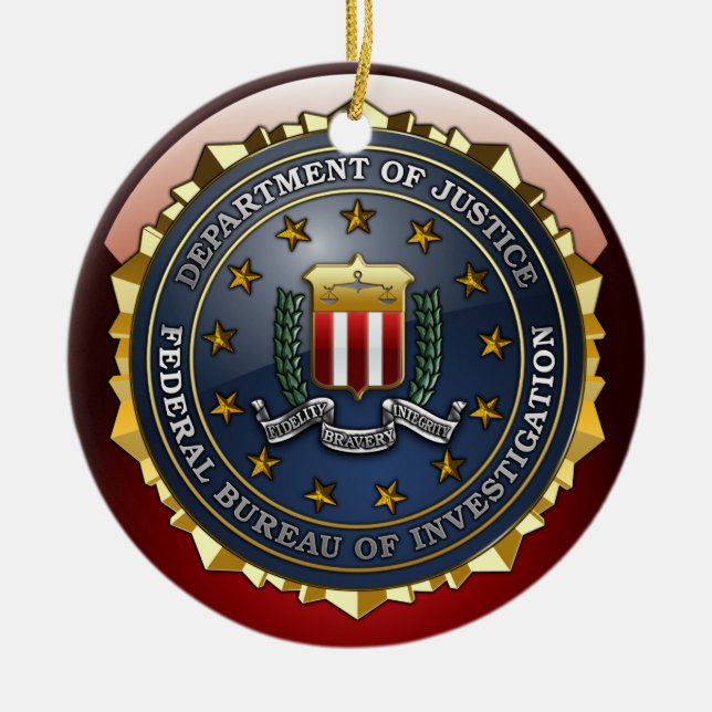 Ornamento De Cerâmica Emblema do FBI (Frente)