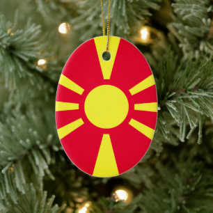 Ornamento De Cerâmica Emblema Nacional da Macedônia do Norte