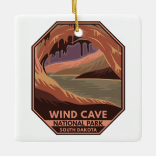 Ornamento De Cerâmica Emblema Retroativo Mínimo do Parque Nacional das C