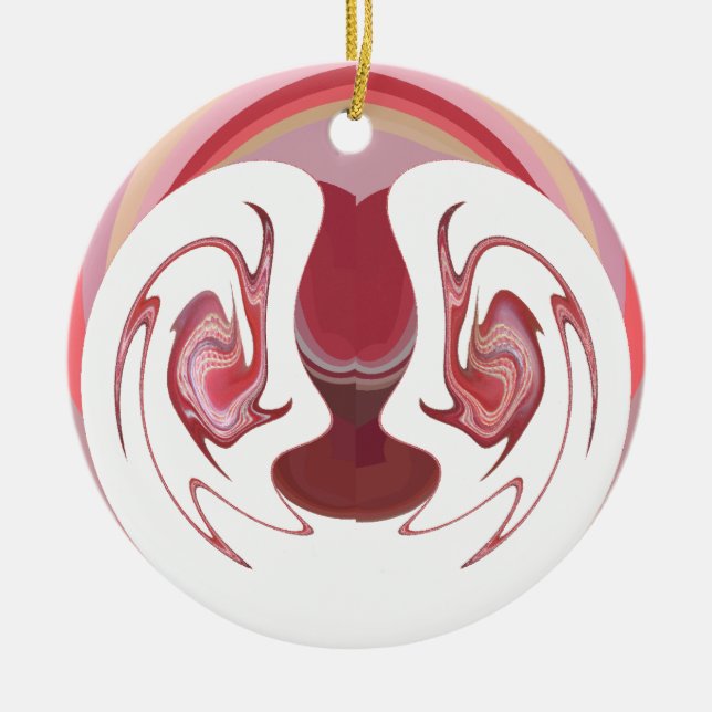 Ornamento De Cerâmica Embres da Terra: Tapeçaria Texturizada da África (Frente)