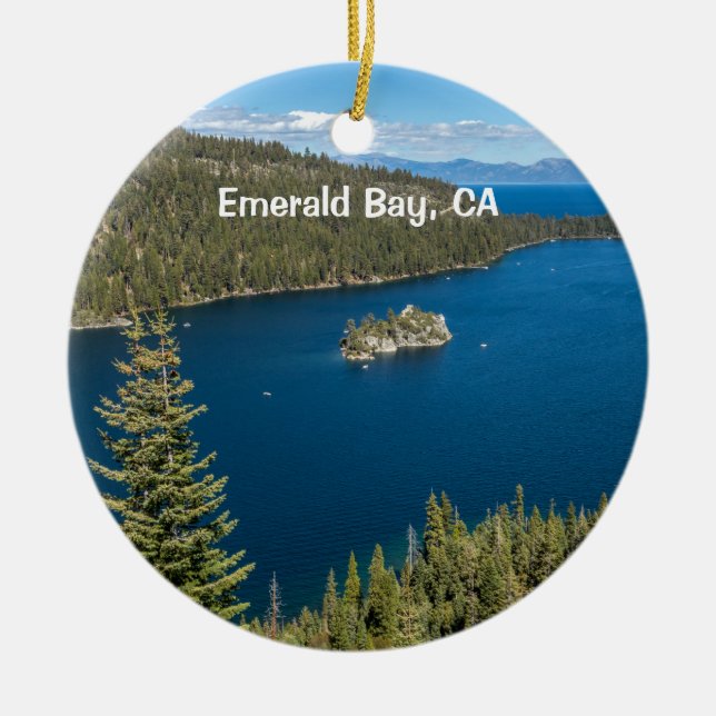 Ornamento De Cerâmica Emerald Bay com o Lago Tahoe (Frente)