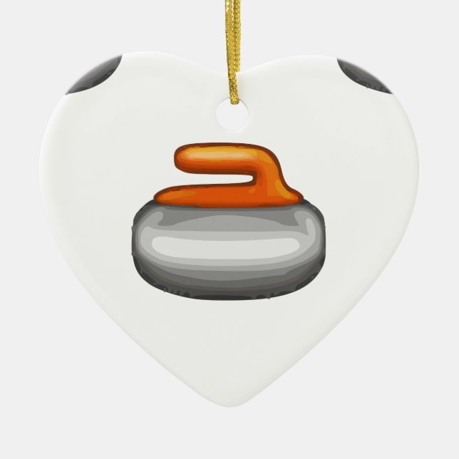 Ornamento De Cerâmica Emoji Curling Stone (Frente)