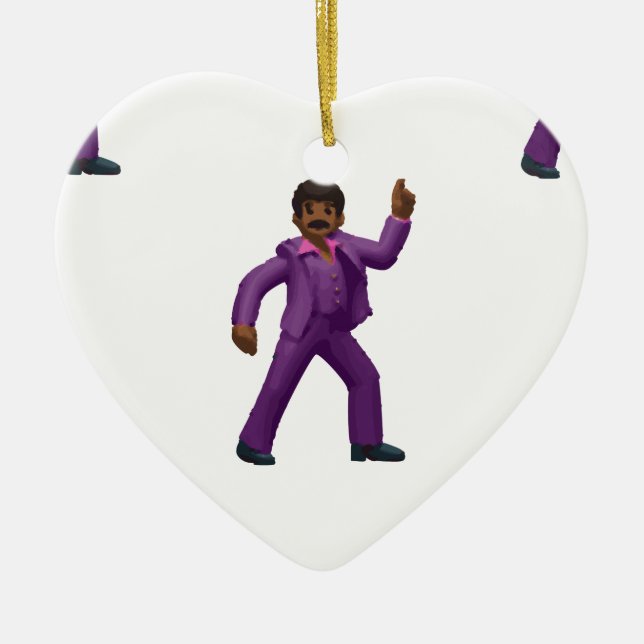 Ornamento De Cerâmica Emoji Dancing Man (Frente)