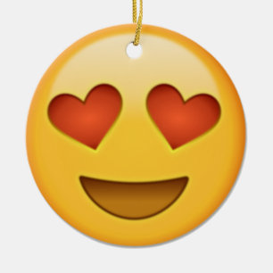 Ornamento De Cerâmica emoji de 2 corações
