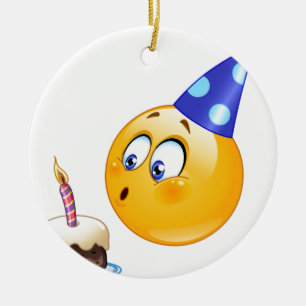 Ornamento De Cerâmica emoji de aniversário