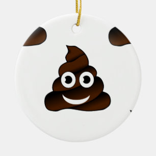 Ornamento De Cerâmica emoji de cocô engraçado