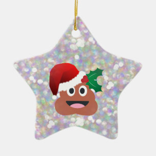 Ornamento De Cerâmica emoji de Papai Noel