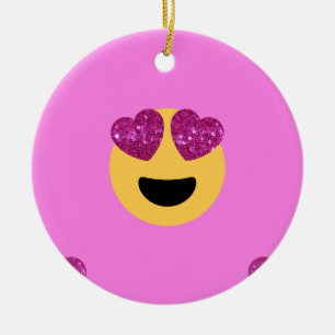 Ornamento De Cerâmica emoji do coração