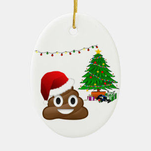 Ornamento De Cerâmica emoji do poo do Natal