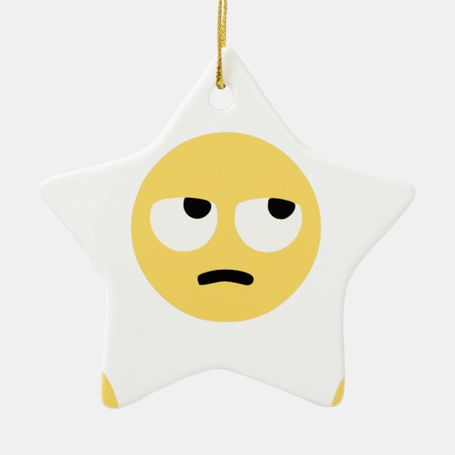 Ornamento De Cerâmica emoji eye roll (Frente)