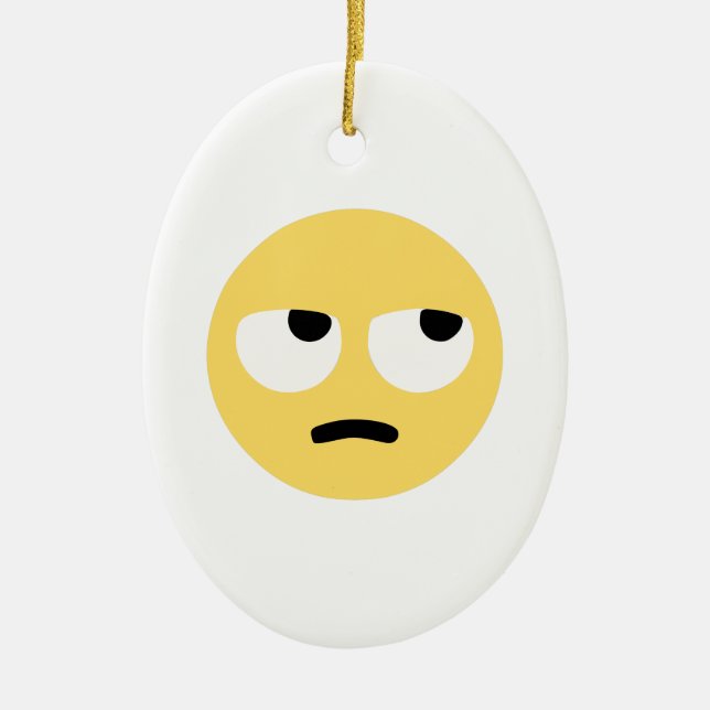 Ornamento De Cerâmica emoji eye roll (Frente)